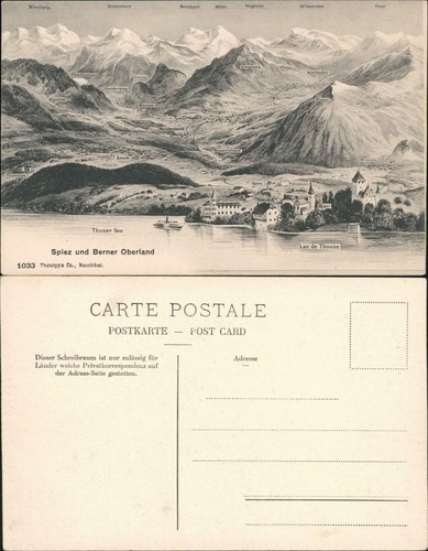 Ansichtskarte spiez stadt - ansichtskarte,