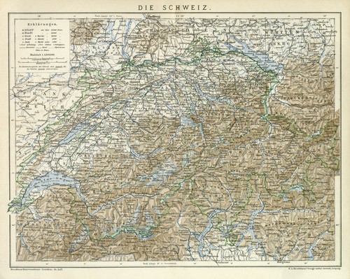 Schweiz historische landkarte - historische,