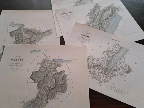 Farbige karten kantone der - karten.,