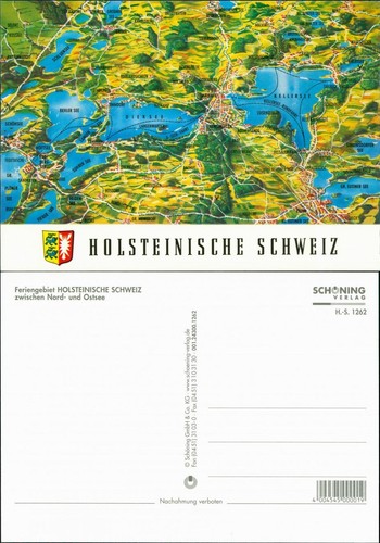 Eutin landkarte ansichtskarte - eutin, landkarte-ansichtskarte