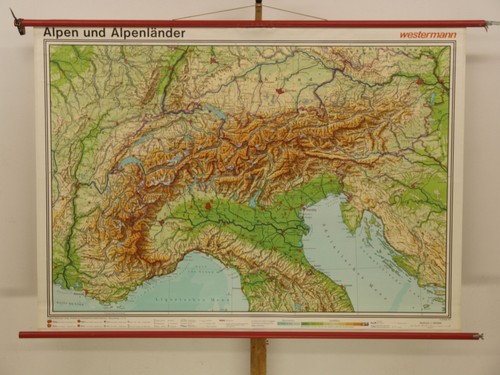Schul wandkarte alpen - schul-wandkarte,
