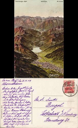 Ansichtskarte davos landkarten - ansichtskarte,