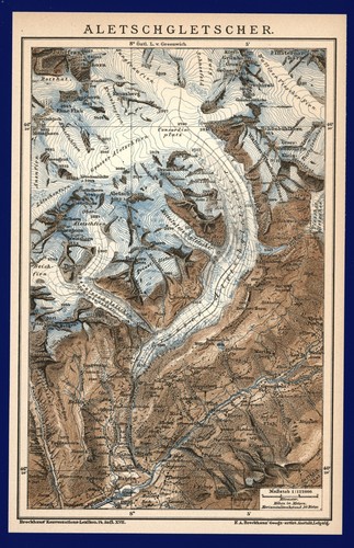 Landkarte anno 1898 aletsch - landkarte,