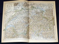 SCHWEIZ Landkarte Lithographie